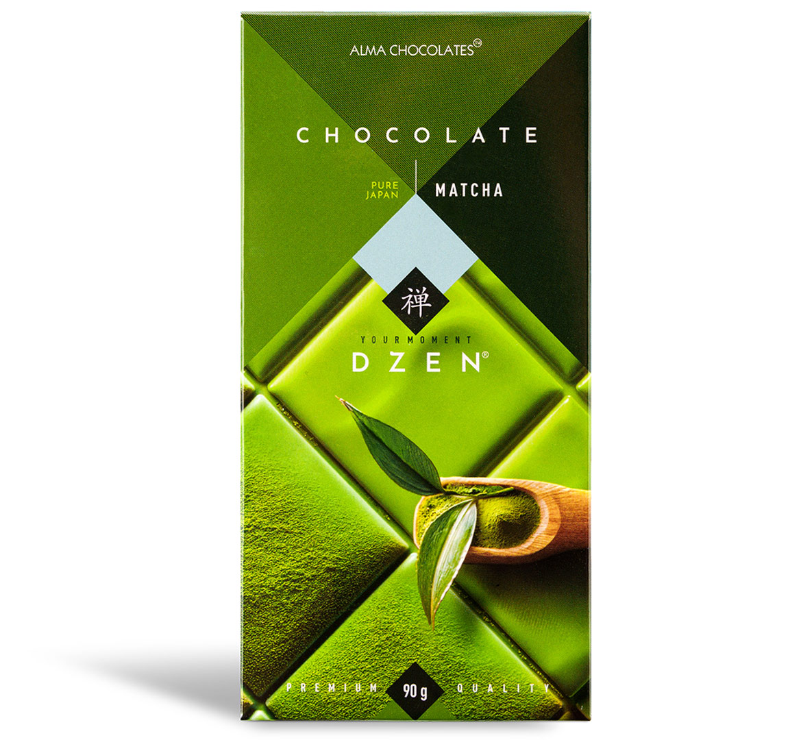 Шоколад Alma Chocolates Dzen с чаем матча 90г