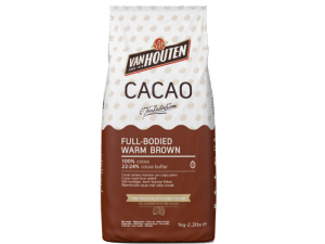 Van Houten, полноцветный тепло-коричневый какао-порошок, пакет 1 кг